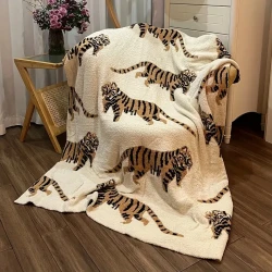 Nordic Tiger Pattern Knitted Blanket