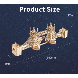 Robotime Rolife Tower Bridge with Lights 3D Wooden Puzzle TG412 Hobby And Toys Collection