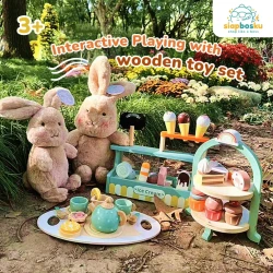 Wooden Toys Gingek Coconut Woode Toys Afternoon Tea Set ET