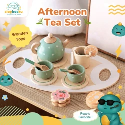 Wooden Toys Gingek Coconut Woode Toys Afternoon Tea Set ET