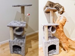 Cat Tree House Post Condo 94cm High Grey