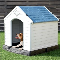 XXL Pet Dog House Plastic Dog Kennel Indoor Outdoor Shelter 122cm