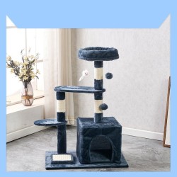 Cat Tree Scratching Post with Mouse 87CM Dark Grey