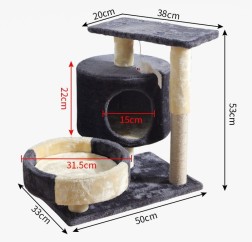 Cat Tree Scratching Post with house & mouse 53cm