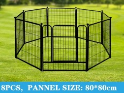 Pet Fence 8 Panels 80 x 80cm Dog Playpen Pet Enclosure SILVER MIX