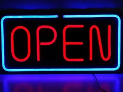 Large OPEN Neon Sign LED Tube Handmade Visual Artwork Bar Club Wall Decor Light