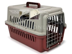 Dog Cage Cat Cage Pet Travel Cage/Carrier Size L - Brown