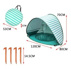 Children Babies Beach Tents Shade Bule