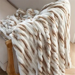 Soft Fuzzy Faux Fur Throw Blanket