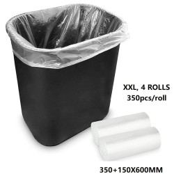 (4 Roll/1ctn) XXL (350+150X600MM) Clear Trash Bag Rubbishl, 350pcs/roll