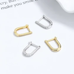 Silver Geometric U-shaped Earrings Women