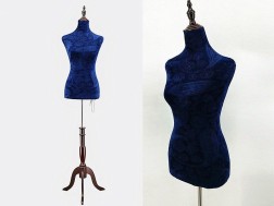 HALF BODY MANNEQUIN WOODEN STAND VELVET SURFACE