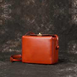 Square Box Bag Retro Leather Female Bag Messenger Bag