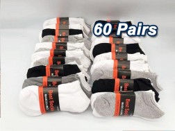 (60 Pairs) Plain Sport Socks Cushion Training Socks Ankle Socks