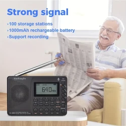 K603 FM/SW/AM Multifunctional Radio Multi Band Digital Radio Stereo MP3 Player LCD Display Speaker, Support Micro SD Card And AUX, For Senior, Elderly Person And Parents