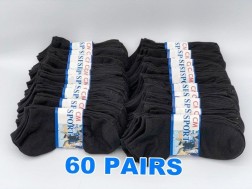 Thin Ankle Socks - BLACK - M7-11/ W8-12 (60 Pairs)