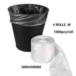 Clear Trash Bag Rubbish, M(300X450MM), (4 Rolls/1ctn) 1000pcs/roll