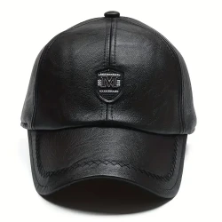 Men's Premium British-Style PU Leather Baseball Cap