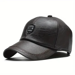 Men's Premium British-Style PU Leather Baseball Cap