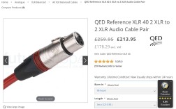 QED Reference 40 XLR to XLR (BOXED as new) 3m pair -fabulous I/Cs