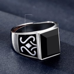 Men's Trendy Obsidian Domineering Ring Ring