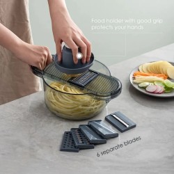 Mandoline Slicer with Bowl & 6 Blades