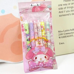 6Pcs/Set Kawaii Sanrio Hello Kitty 0.5mm Gel Pens – Cute Kuromi Press Gel Pen Cartoon Kids School Student Stationery Supplies Gift