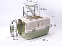 Two-Door Top-Load Hard-Sided Pet Travel Carrier Dog Cat Airline Carrier