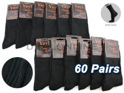 Business Socks Crew Socks Black (60 Pairs) Men's Dress Socks