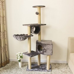 152CM Cat Tree House Scratching Post Condo - Grey