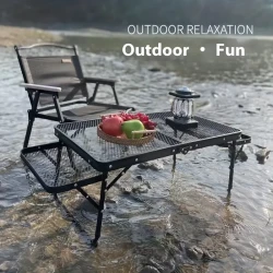 Outdoor Iron Mesh Folding Table