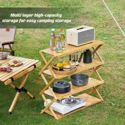 Portable Bamboo Folding Storage Rack