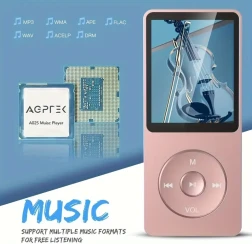 MP3 Player, 70 Hours Playback Lossless Sound Music Player Designed with Classic Buttons, Music MP4 for Sport Support Formats: MP3, WMA, OGG, WAV, APE, FLAC, AAC-LC, ACELP, Great Music Player for Kids, Adult