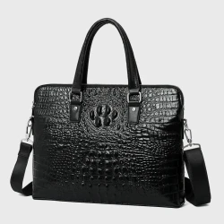 Men's New Crocodile Pattern Business Computer Bag Shoulder Briefcase