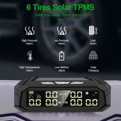 Solar External Tire Pressure Monitor 6 Tire RV Trucks