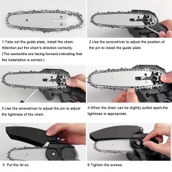 Mini Chain Saw, 6 Inch Handheld Chain Saw with Premium Splash Protection and Safety Lock, Handheld Portable Electric Chain Saw