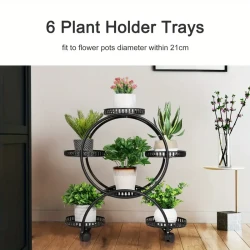 6 Pot Metal Plant Stand Multi-Layer Plant Holder