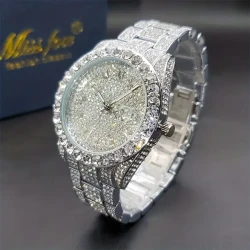 Men's Faux Diamond Quartz Watch