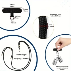 Universal Phone Lanyard - Securely Holds All Smartphones with 2 Adjustable Patches - Comfortable Wrist Strap for Universal Phone Case Compatibility