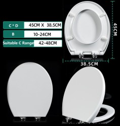 Duroplast Toilet Seat U/V/O SHAPE Soft Close