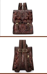 Embossed vintage backpack