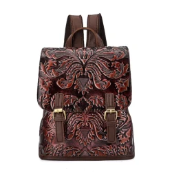 Embossed vintage backpack