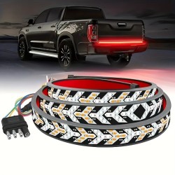 1PC Arrow 60-Inch Car LED Light Bar 12V Sequential Amber LED Waterproof Flexible Light