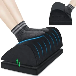 Adjustable Height Office Footrest with Warm Foot Pocket