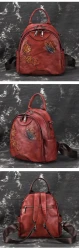 Vintage first layer cowhide backpack