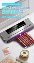 1pc 2024 Electric Vacuum Sealer with Sliding Cutter, Automatic Stainless Steel Food Bag Sealing Machine, USB Powered Heat Sealer with 30 Bags Included, 120W, 36V Max