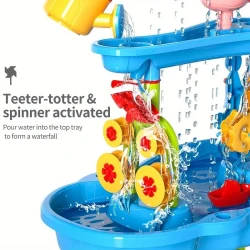 3-Tier Outdoor Sand And Water Playset With Chair