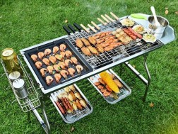 BBQ Stove Set Foldable Stainless Steel Grill Combo 2