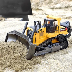 Electric Remote Control Forklift, Four-wheel Drive Bulldozer, Children's Alloy Engineering Vehicle Toy