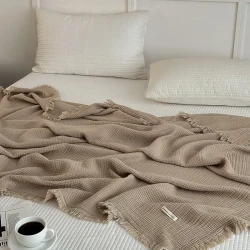 Household Fashion Tassel Simple Cloth Blanket